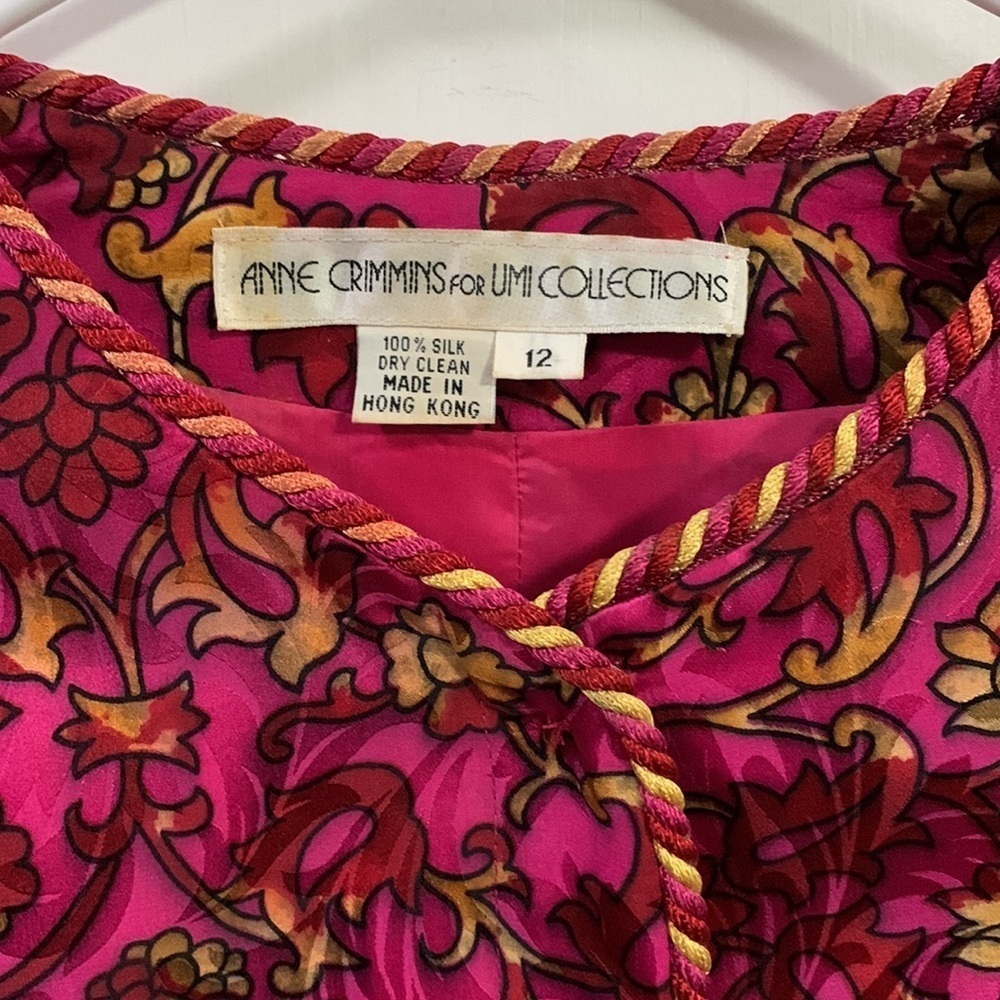 Annie Crimmins for UMI Collections SILK Jacket Sz 12 good condition - Picture 2 of 6